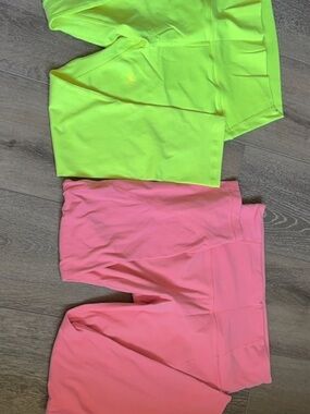 Neon Yellow and Bubblegum Pink Active Shorts Set